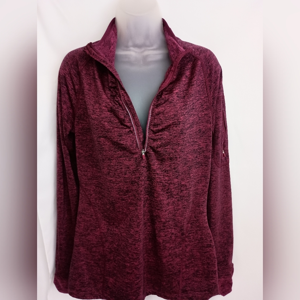 2/$30 KIRKLAND Cozy Soft Merlo Maroon Quarter-Zip Pullover (#1,254)